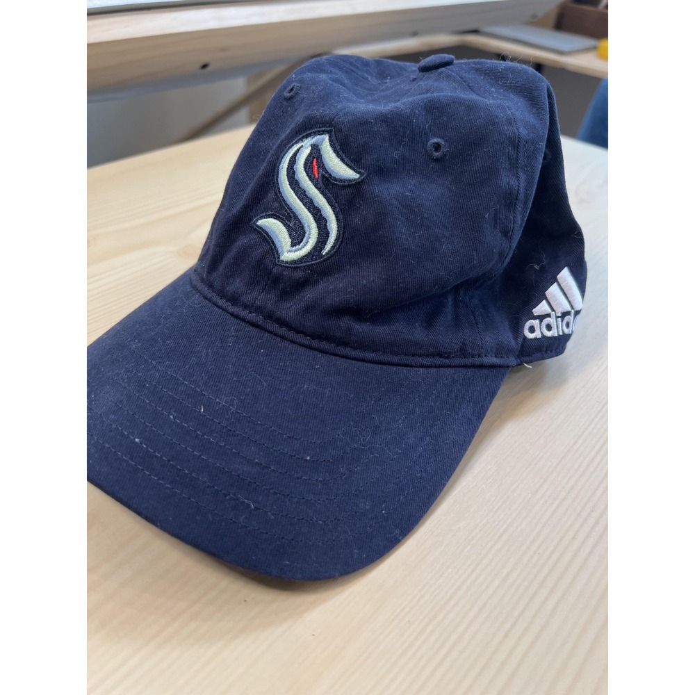 Seattle Kraken Hat Cap Strap Back Mens One Size Navy Blue NHL Hockey Dad Adidas